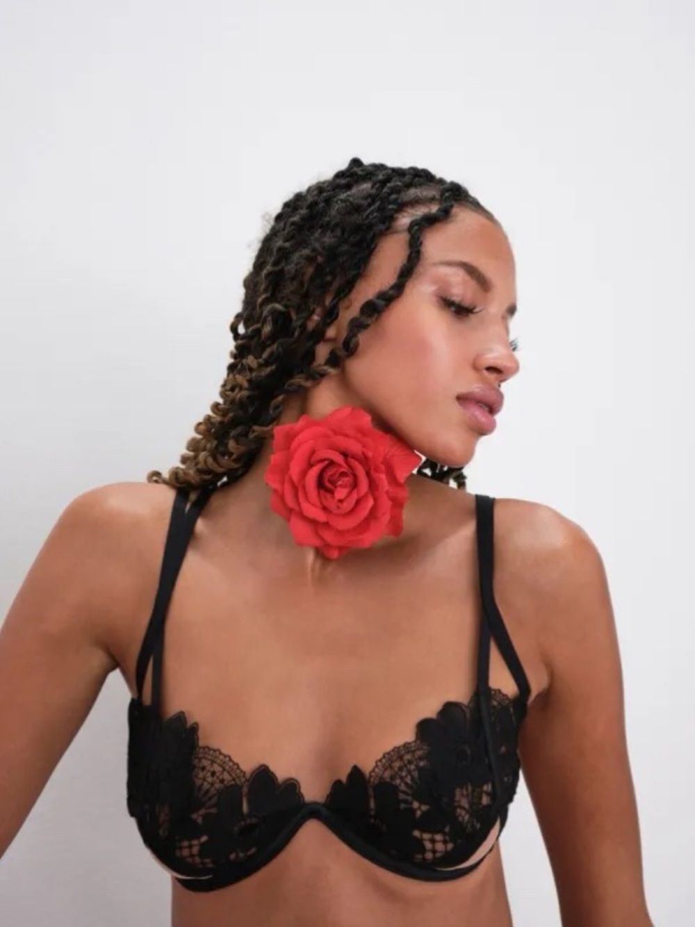 For love and lemons Aimee Tan Black Floral Lace Underwire Bra Sz SDD Glam Fairy